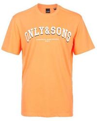 Only & Sons - T-shirt TEE SHIRT ONSLOGO REG SPRING SS - PAPAYA - M - Lyst
