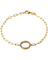 Brillaxis - Bracelets Bracelet Anneau Multicolore Plaqué Or - Lyst