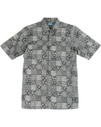 Tori Richard Mens Shirt Xs Tropical Print Pocket Button Up Short Sleeved Shirt - Black