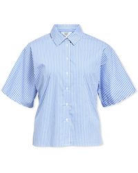 Object - Blouses Tutta Shirt - Cornflower Blue/White - Lyst