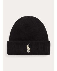 Ralph Lauren - Bonnet Bonnet noir en laine - Lyst