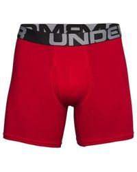 Homme Vêtements Sous-vêtements Boxers Charged Cotton 6IN 3 Pack Pantalon Under Armour pour homme en coloris Rouge 