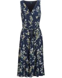 Lauren by Ralph Lauren Lange Jurk Floral Print-sleeveless-day Dress - Blauw