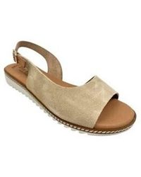 Eva Frutos - Sandales plates Sandale 2205 beige - Lyst