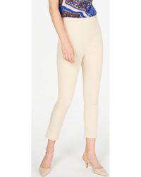 Elie Tahari Wo Trousers Beige Small S Capri Side-zip Cropped Trousers - Natural