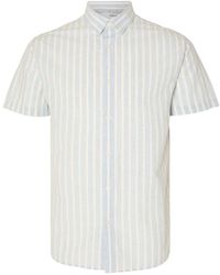 SELECTED - Chemise 16092495 LINEN SHIRT SS-CASHMERE BLUE - Lyst