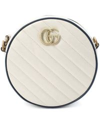 Gucci GG Marmont Round Shoulder Bag - White