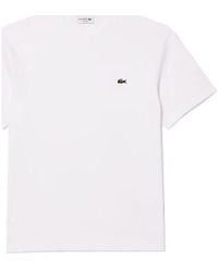 Lacoste - T-shirt T-SHIRT CLASSIC FIT EN JERSEY DE COTON BLANC - Lyst