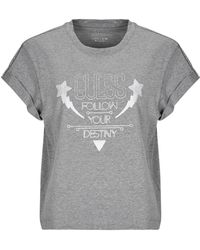 Guess - T-Shirt Sleeves Strass - Lyst