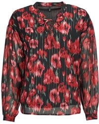ONLY - Blusen Onlmarise Lurex L/S String Top Cs Ptm - Lyst