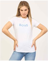 BOSS - T-shirt T-shirt en jersey de coton avec logo - Lyst