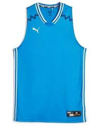 PUMA - T-shirt Débardeur Hoops Game Bleu - Lyst