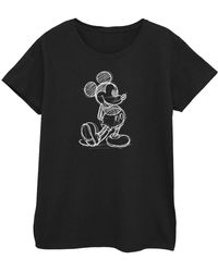 Disney - T-shirt Mickey Mouse Sketch Kick - Lyst