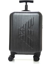 Valise à logo embossé Emporio Armani pour homme en coloris Noir Homme Sacs Sacs de voyage et valises 