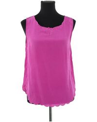 Des Petits Hauts - Blouses Top sans manche en soie violette - Lyst