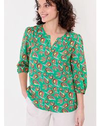 La Fiancee Du Mekong - Blouses Top fluide manches 3/4 en viscose imprimée HORACIO - Lyst