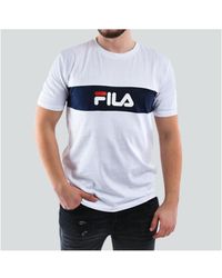 Fila - Sweat-shirt MEN NOLAN TEE DROPPED SHOULDER BLAN - Lyst