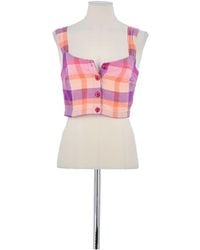 Des Petits Hauts - Blouses Top sans manche en coton rose - Lyst