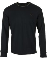 Fred Perry - T-shirt Long Sleeved Twin Tipped Tee Shirt - Lyst