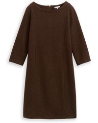 Tom Tailor - Robe Courte Robe Dark Pecan - Lyst