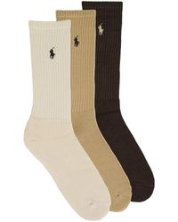 Polo Ralph Lauren - Chaussettes Polo Plr Rb-Crew Sock-3 Pack - Lyst