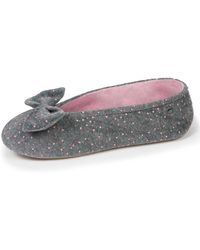 Isotoner - Chaussons Chaussons Ballerines Femme Grand Nœud Chiné - Lyst