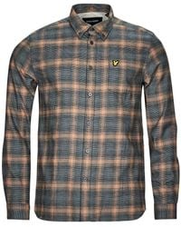 Lyle & Scott - Camicia A Maniche Lunghe Button Down Check Shirt - Lyst