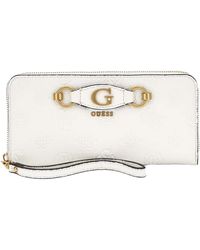 Guess - Portefeuille Izzy Peony Slg Lrg Zip Around - Lyst