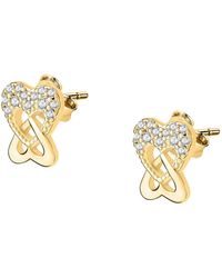 Cleor - Boucles oreilles Boucles d'oreilles en Plaqué or et zircon - Lyst