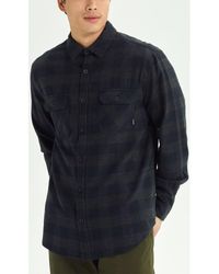 Burton Overhemd Lange Mouw Men's Brighton Flannel Slim Shirt - Zwart