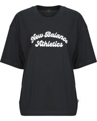 New Balance - T-Shirt Linear Heritage Oversized T-Shirt - Lyst