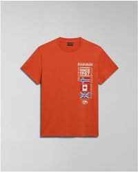 Napapijri - T-shirt S-TURIN NP0A4HQG-A62 ORANGE BURNT - Lyst