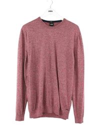 BOSS - Pull Pull en coton bordeaux - Lyst