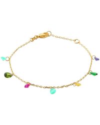 Brillaxis - Bracelets Bracelet Plaqué Or Pampilles Multicolores - Lyst