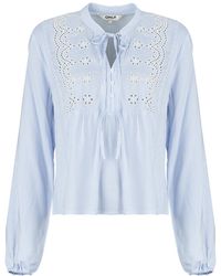 ONLY - Blusen Onllennyo Ls Embroid V-Neck - Lyst