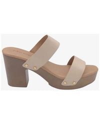 Vera Collection - Sandales Compensées Mules Femme Plateforme À Talon Carré Et Larges Brides - Lyst