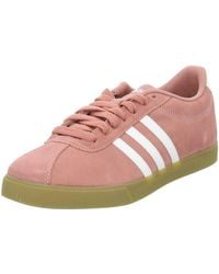 adidas pink courtset trainers