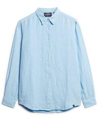 Superdry - Chemise Chemise manches longues en lin Boyfriend - Lyst