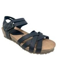 Interbios - Sandales Compensées Sandale Noire Pour Femme Inter Bios 5338 - Lyst