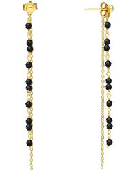 Orusbijoux - Bijoux Boucles D'oreilles Pendantes Argent Doré Pierres Spinelle - Lyst