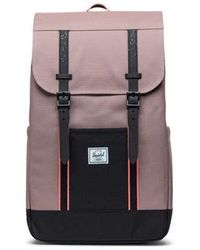 Herschel Supply Co. - Sac a dos RetreatTM Backpack Taupe Grey/Black/Shell Pink - Lyst