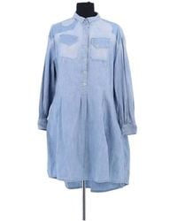 High - Robe Courte Robe En Coton Bleue - Lyst