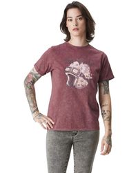 Von Dutch - T-shirt T-shirt à col rond acid wash et print devant Helmet - Lyst