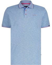 State Of Art - T-shirt Polo Piqué Melange Bleu - Lyst