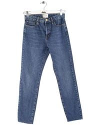 Sezane - Jeans Jean slim en coton bleu - Lyst