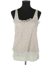 Diane von Furstenberg - Blouses Top en soie kaki - Lyst