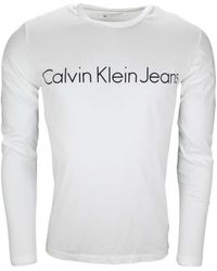 Hommes Vêtements Hauts & Tee-shirts Tee-shirts T-shirts manches longues Calvin Klein T-shirts manches longues T shirt calvin klein 
