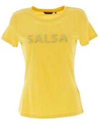 Salsa Jeans - T-shirt Sequin logo detail t-shirt - Lyst