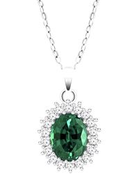 Lotus - Collier Collier Silver marguerite oxyde vert - Lyst