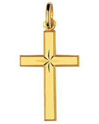 Brillaxis - Pendentifs Pendentif Croix Plaqué Or Ciselé Au Centre - Lyst